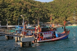 Koh Larn Fischerboot am Kai Bild 2